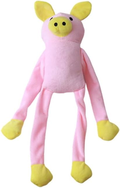 Plush Squeaky Dog Toy, Animal-Shaped Chew Toy for Small and Medium Dogs Interactive Play (Pink)
