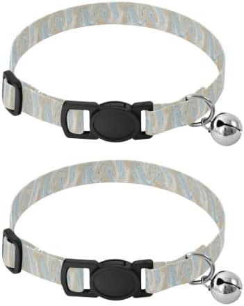 Swirling Beige Dog Collar 2 Pack Collars for Cats Adjustable 10.6 to 17.1 Inches