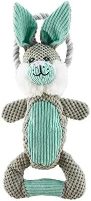 Outward Hound Scrunch Bunch Dog Tug Toy, Bunny, Plush & Squeaky, 16.7" | Multi-Textured, Crinkle & Squeaker Sounds, K9 Tuff Guard, Tug & Fetch, Interactive Play, Tough Chewers, Dogs & Puppies