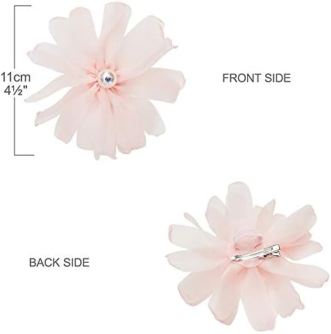 Blueberry Pet Pretty Accessory Set of Floral Collar Slide Hair Clip and Pedant for Dogs & Cats, Flower Decor and Pink Waterdrop Pendant
