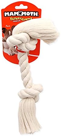 Mammoth Pet Products Dog,Flossy Chews 100-Percent Cotton White Rope Bone, Large, 14-Inch (10006V)