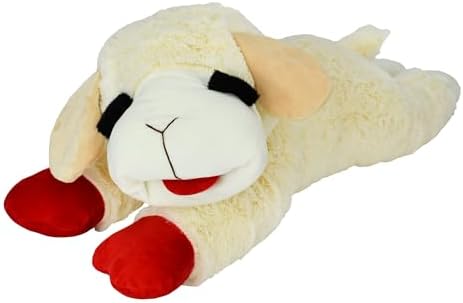 Multipet Lamb Chop Dog Plush Toy - Squeaky Toy for All Dogs - Extra Soft Plush - Stuffed Animal for Cuddling & Playing - Jumbo (24", Cream)