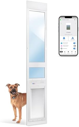 Power Pet Smart Roll Up Automatic Dog Door, WiFi (Medium,Patio - 92½-96)