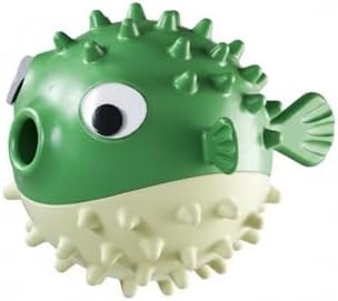 Interactive Dog Treat Dispenser Ball, Durable TPR Rubber Chew Toy for Indoor Play, 4.7 Inch Green