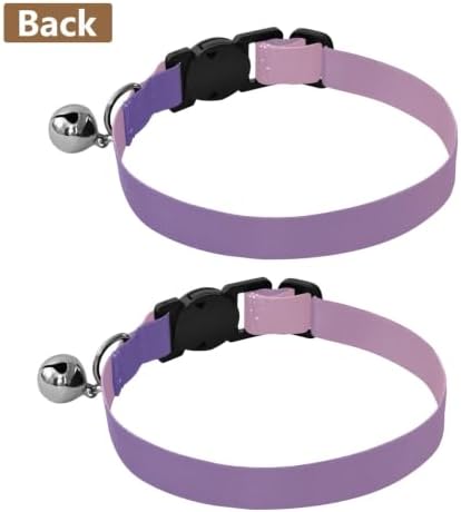 2 Pack Small Dog Collar Purple Gradient Kitten Bell Collar, Adjustable 10.6 to 17.1 Inches