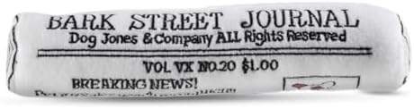 Dog Diggin Designs Bark Street Journal Plush Dog Toy | Luxury-Inspired Parody Newspaper Dog Toy with Squeaker, Soft Plush Novelty Dog Toy – Daily Playtime Edition