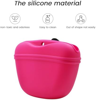 AUDWUD Silicone Dog Treat Pouch with Clicker Magnetic Closure Secure Clip