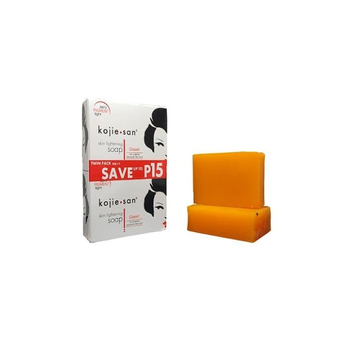 Kojie San Skin Brightening Soap - Original Kojic Acid that Reduces Dark Spots, Hyperpigmentation, & Scars with Exfoliating Soap Net Included - 65g x 2 Bars