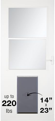 370-78 XL Pet Door White 34-in. Storm Door