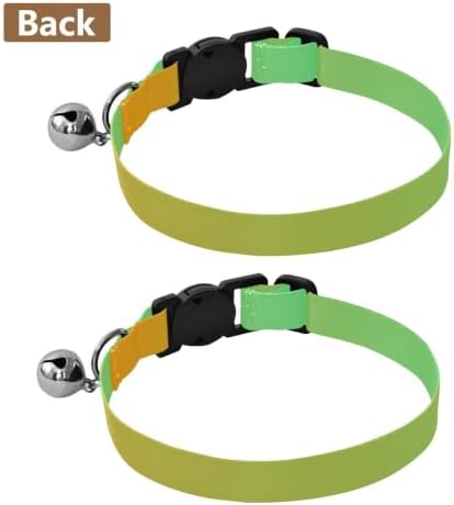 Yellow Green Gradient Easy to Wear Small Dog Collar 2 Pack Dog Collars for Small Dogs