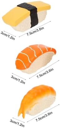3Pcs Sushi Dog Squeaky Toys Latex Chew Toys Interactive Teething Toys for Small Medium Dogs