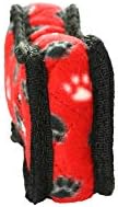 TUFFY - World's Tuffest Soft Dog Toy - Junior Bone -Squeakers -Multiple Layers. Made Durable, Strong & Tough.Interactive Play(Tug, Toss & Fetch). Machine Washable & Floats (Red Paw, Bone2 2 Pack)