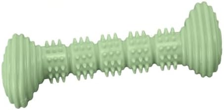 Dog Rubber Chew Toy, Bone Shape Puppy Teething Toy with Massage Bumps, 5.59 in, for Small and Medium Dogs(Green)