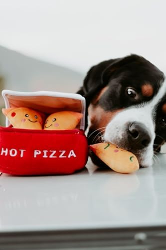 ZippyPaws Burrow Interactive Dog & Puppy Toys for Boredom - Pizza Box