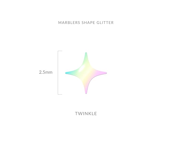 MARBLERS [Twinkle] Shape Glitter for Body & Face 0.11oz (3g) | Flake | Non-Toxic | Vegan | Cruelty-Free | Eyeshadow, Nail Polish, Nail Art | Festival, Rave & Party Makeup | Body & Face
