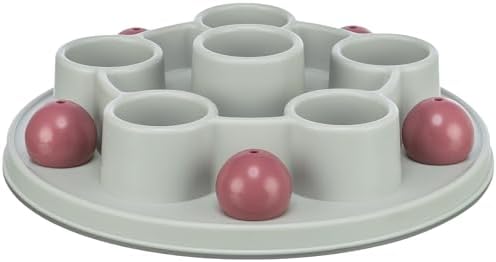 TRIXIE Cat Activity Pentagon Strategy Game – Interactive Cat Toy for Indoor Cats with 2 Challenge Levels – Slow Feeder Puzzle with Treat Compartments – 11 in, ø 28 cm