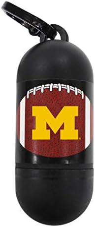 Pets First NCAA MICHIGAN WOLVERINES PET LICENSED Poop Waste Bag Dispenser and D Ring for Leash with 150 Premium Garbage Bags