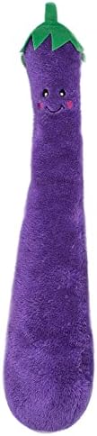 ZippyPaws Jigglerz - Dog Squeaky Toys to Keep Them Busy, Funny Food Plush for Small, Medium, & Large Dogs, Cute Stuffed Puppy Toy, Pet Products, Gift for All Breeds, Interactive Squeaker - Eggplant