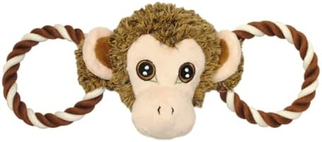 Jolly Pets Tug-A-Mal Monkey Squeaky Tug Dog Toy, Extra Large