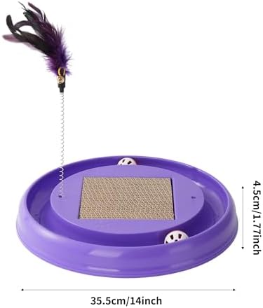 Interactive Cat Ball Track Toy Cat Scratcher, Grey