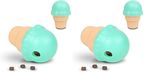 Brightkins Large Ice Cream Cone Treat Dispensers for Dogs - Interactive Dog Toys for All Breeds, Gifts for Dogs (Pack of 2)