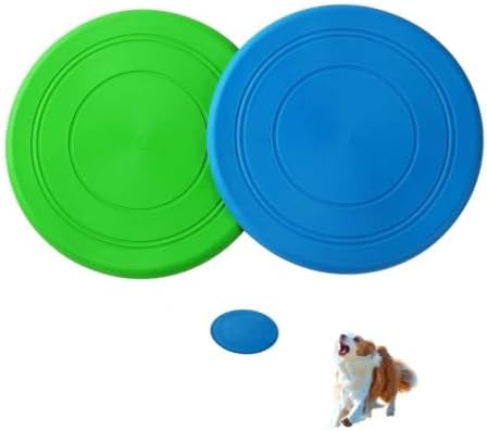 Dog Flying Disc, 2 Pack Dog Frisbee Toy Gift Set for Medium & Large Dogs
