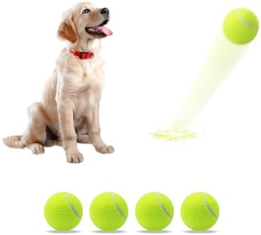 Magicorange Tennis Balls for Dogs,Colorful Easy Catching Dog Balls,4 Pack