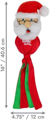 KONG Holiday Santa/Reindeer Large 2 Pack – Durable Interactive Tug & Toss Dog Toy