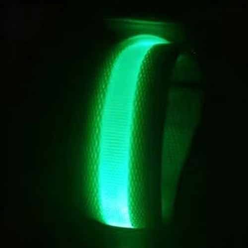 USB Rechargeable LED Pet Leg Bands 8.3×1 Inch, Adjustable 4cm | 3 Light Modes | Halloween Night Dog Walking Safety Glow Straps for Dogs, Cats & Adults 18+ (2-Pack)，Green
