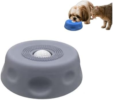 Slow Feeder Dog Bowl with Roll Ball, Slow Down pet Eating,Puzzle Toys, Gray