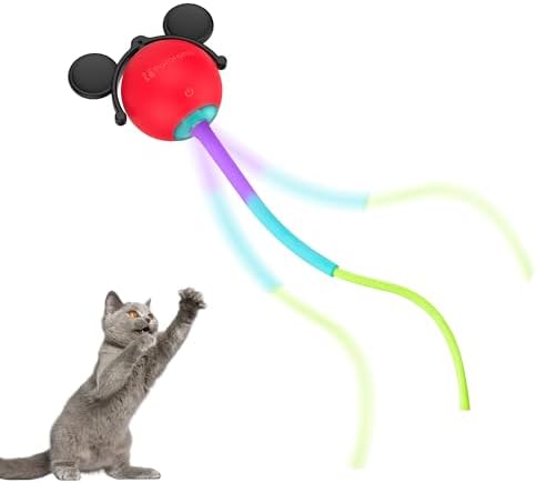 Potaroma Cat Toys Smart Moving Ball with Tail, Sound & Motion Activated