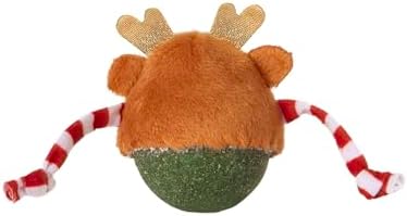 Mad Cat Roll Around Reindeer Catnip Bobbler Soft Plush Cat Toy, Pack of 1