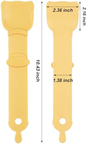 2 Pack Cat Treat Dispenser,Puree Cat Treats Feeding Spoon,Cat Treats Bar Squeeze Spoon（Yellow）