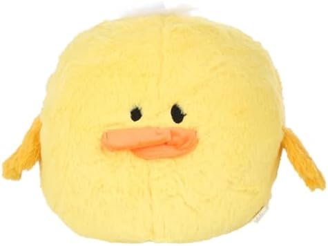 Petlou Durable Plush Dog and Cat Toys with Multi-Squeaks and Crinkle Paper (Yellow, 10-Inch Duck Ball)