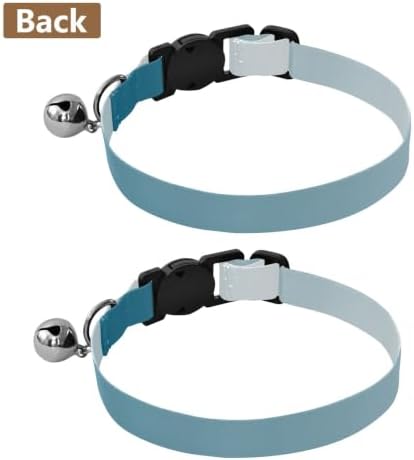 Blue Gradient Lightweight Pet Collar for Cats and Dogs, 2 Pack Dog Collar with Bell
