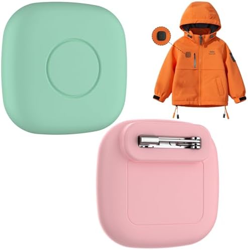 2-Pack Waterproof Silicone Case with Pin for Tile Mate 2024/2022 – Hidden GPS Tracker Holder for Kids, Teens, Elderly, Pets, Bags, Luggage – Anti-Lost & Anti-Scratch Cover – Pink/Green