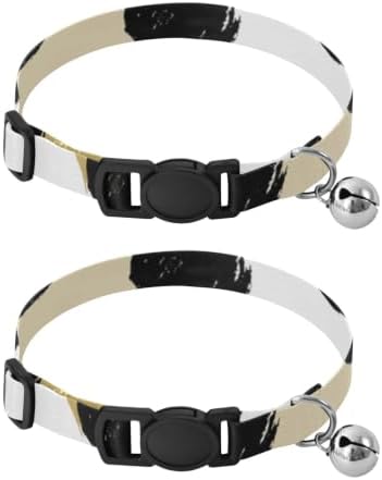 Cute Black Polka Dot Collars for Cats, 2 Pack Cat Collar with Bell