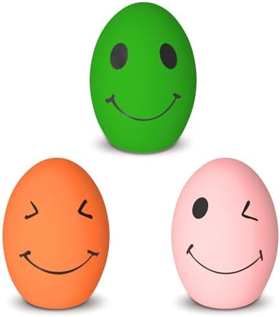 Dog Toys, Squeaky Latex Rubber Bouncy Balls, Squeaky Egg Dog Toys Balls, 3 Pack Interactive Squeak Dog Toy Set for Medium Large Breeds Dogs (3 Pack-B, Large)