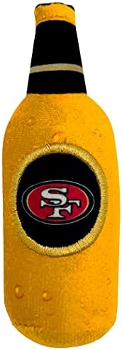 BEST PLUSH CAT TOY NFL SAN FRANCISCO 49ERS Complete Set of 3 piece Cat Toys filled with Fresh Catnip. Includes: 1 Helmet Cat Toy, 1 Football Cat Toy with Feathers & 1 Beer Bottle. Beautiful Team LOGOS