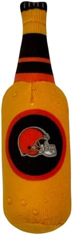 Pets First Best Plush CAT Toy - NFL Cleveland Browns Complete Set of 3 Piece Cat Toys Filled with Fresh Catnip. Includes: 1 Helmet Cat Toy, 1 Football Toy with Feathers & 1 Beer Bottle