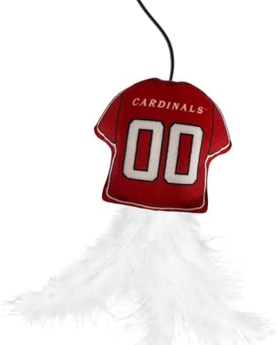 Pets First NCAA Louisville Cardinals Team Jersey Wand with CAT NIP, Cat Toy Jersey Shaped Plush Teaser Toy for Cats & Kittens - Interactive Pet Toy for Play & Exercise