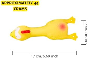 6.7" Squeaky Latex Dog Toy gripping, Cute Little Chicken Rubber Toy for Chewing and Grinding Teeth Interactive Play for Small Medium Dogs -(1Pcs Yellow)