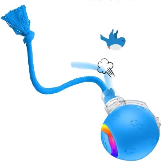 Smart Interactive Cat Ball Toy – Rechargeable Rolling Toy with Lights & Motion Sensor, 3 Play Modes for Indoor Cats, Self-Moving & Durable Fun (Blue)