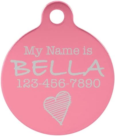 Signature Custom Laser Engraved Anodized Aluminum Pet ID Tags (Blue, Round 1 1/4")