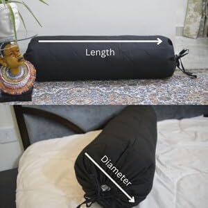 Cylindrical Pillow Bolster Cover Cervical Neck Roll Cotton Pillowcase with Drawstring Closure Neck Cushion Cover 6" x 18" (15 x 45 cm) Baby Pink