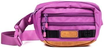 Wilderdog Utility Fanny Pack stores Treats, Balls, Keys in 3 Pockets with adjustable strap and Poop Bag dispenser (Lilac)