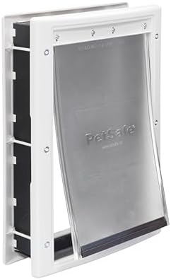 PetSafe Plastic Dog & Cat Door, Pets Up to 40 lb, Paintable, Medium | Flap Opening 8 1/8 in W x 12 1/4 in H, Snap-on Closing Panel, Paintable Frame, Easy DIY Install
