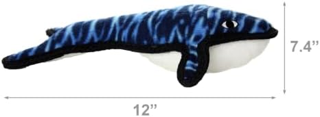 TUFFY® : 2 Pack Whale Dog Toy: Ultra Durable Plush Toy with Multiple Layers & Reinforced Seams, Washable and Floats, Original Construction