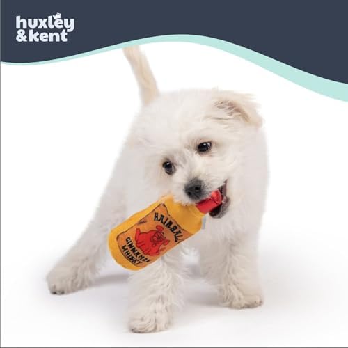 Huxley & Kent Tiny Tuff Plush Dog Toy, Hairball Cinnamon Whisky