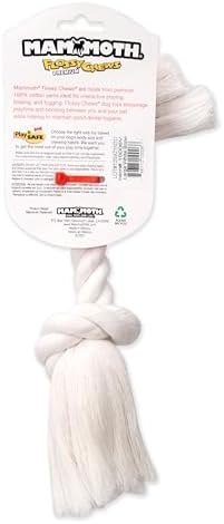 Mammoth Pet Products Dog,Flossy Chews 100-Percent Cotton White Rope Bone, Large, 14-Inch (10006V)